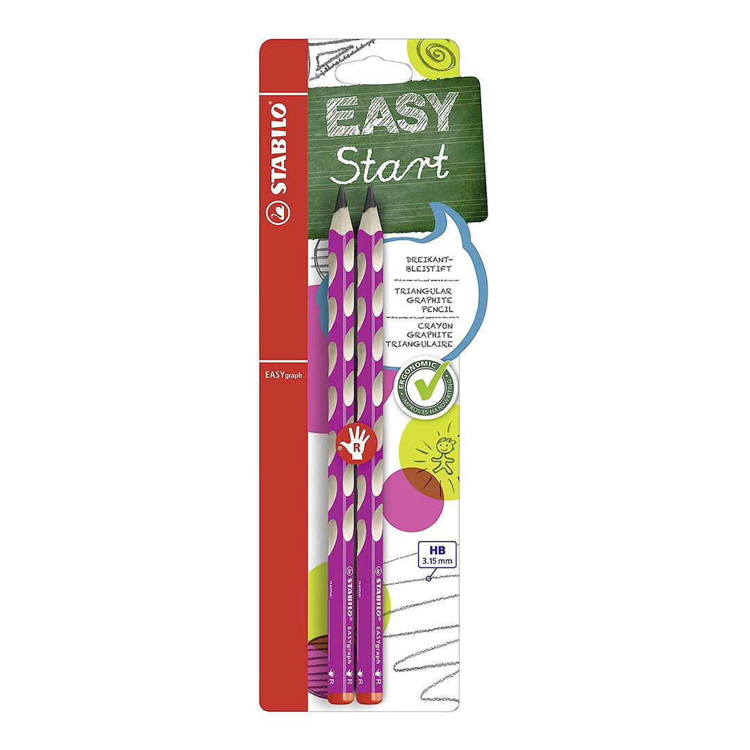 Stabilo | Easygraph Pencil | 2 Pack | Right Handed | HB Pink Stabilo